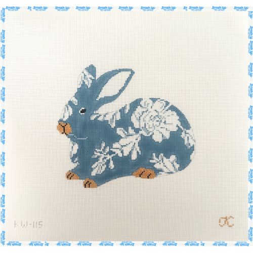 Wedgewood Sitting Bunny - The Gingham Stitchery