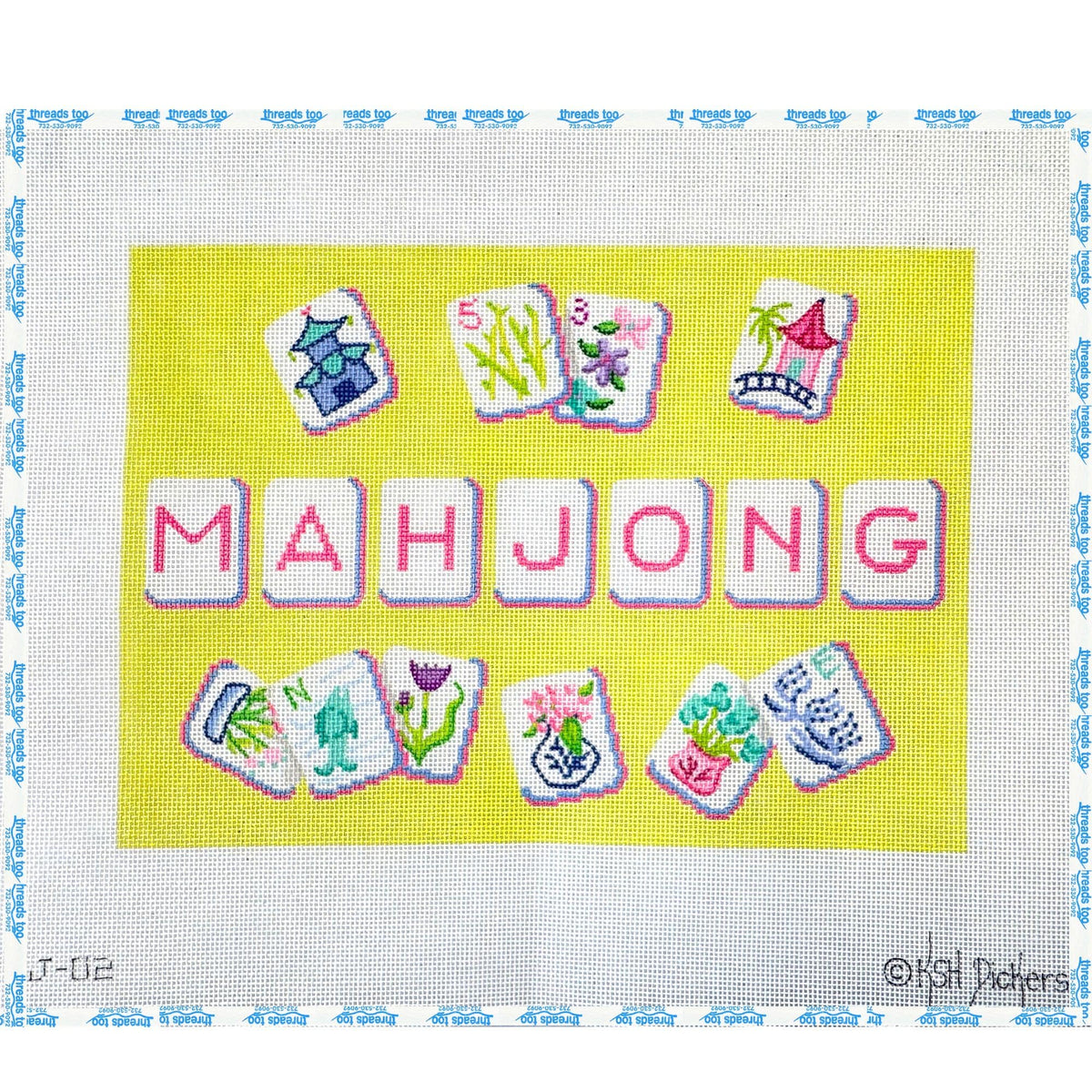 Kate Dickerson - Yellow Floral Mahjong Tile Bag