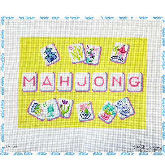 Kate Dickerson - Yellow Floral Mahjong Tile Bag