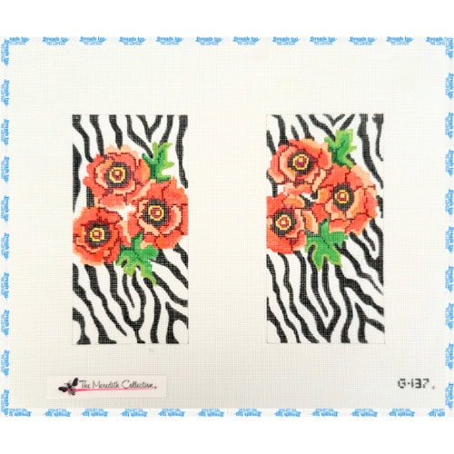 Zebra with Orange Poppies