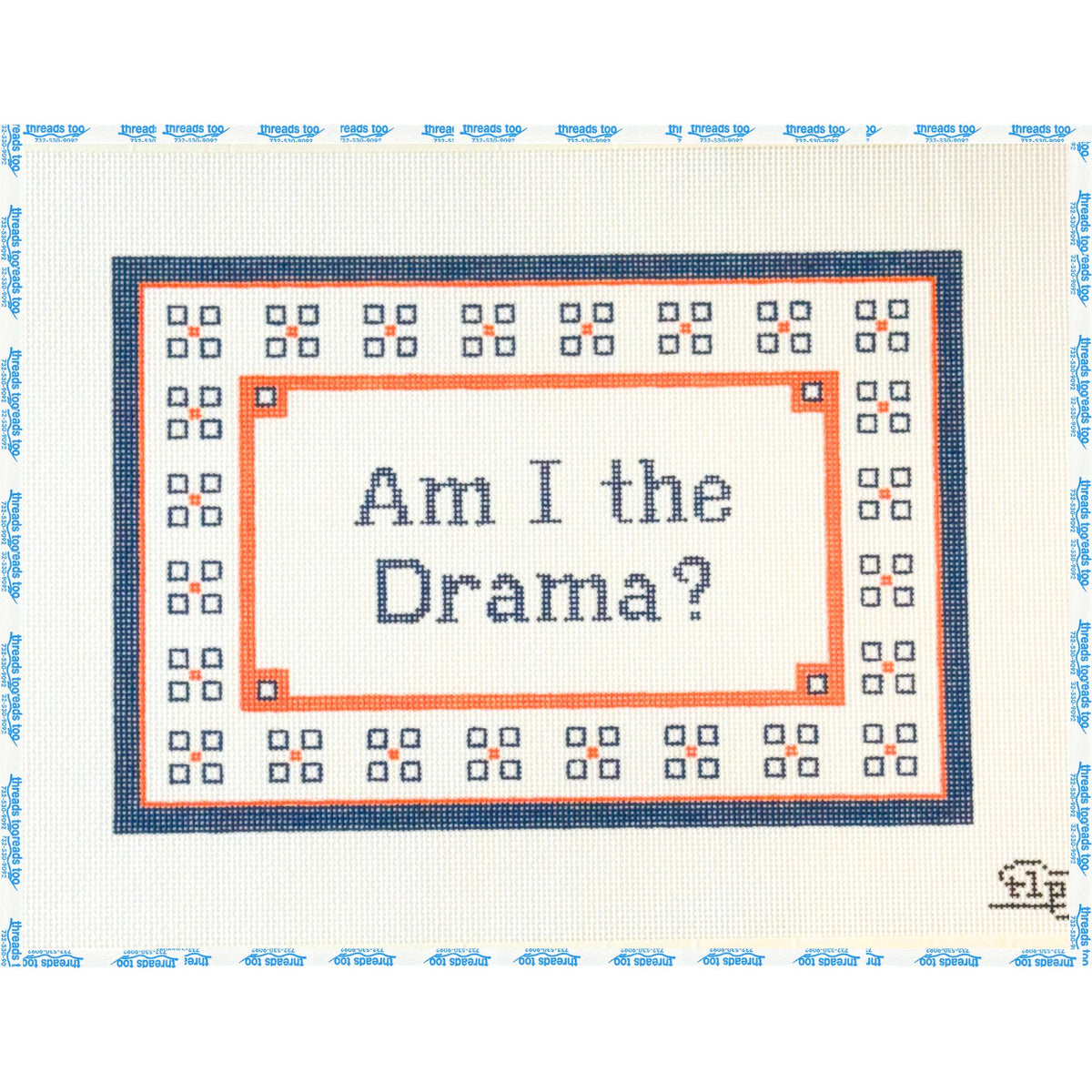 Am I The Drama? hand-painted needlepoint canvas by The Little Prick