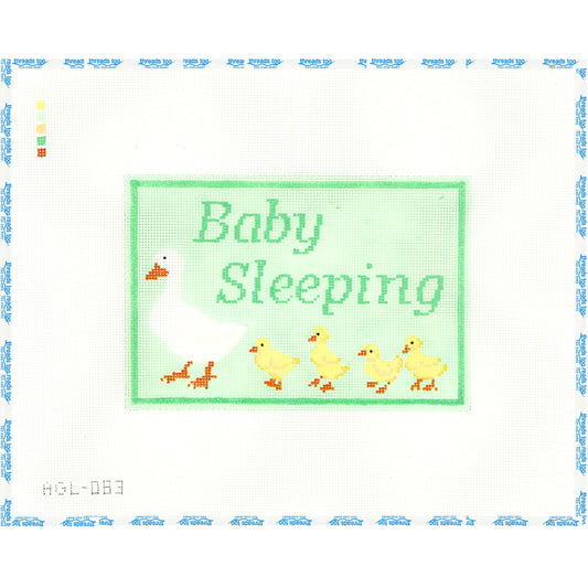 Baby Sleeping hand-painted needlepoint canvas by Dogwood Needlepoint
