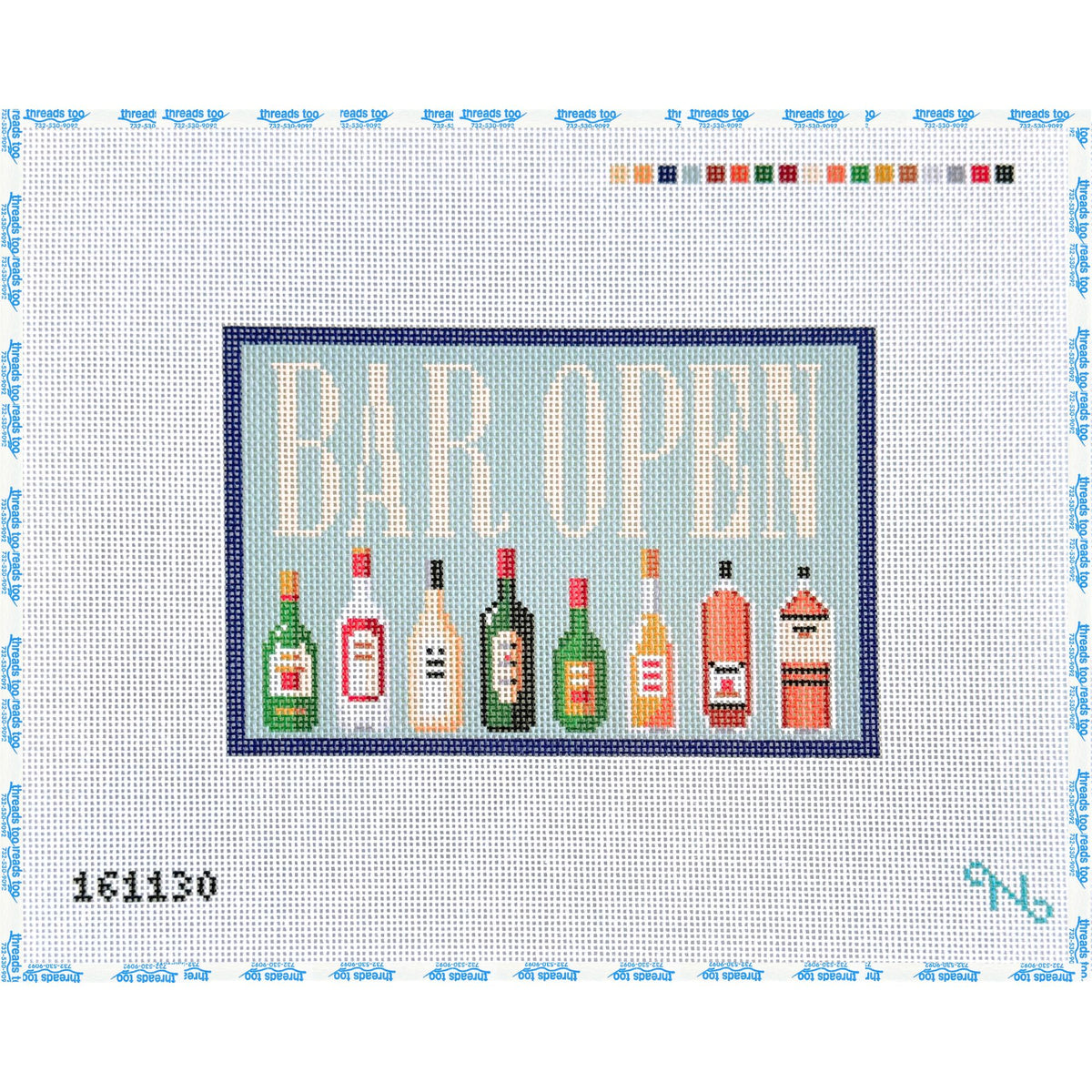 Bar Open hand-painted needlepoint canvas by Needlepoint