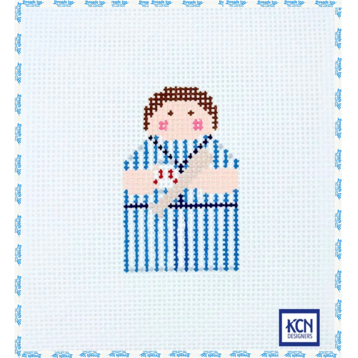 Baseball Angel hand-painted needlepoint ornament canvas by KCN Designers