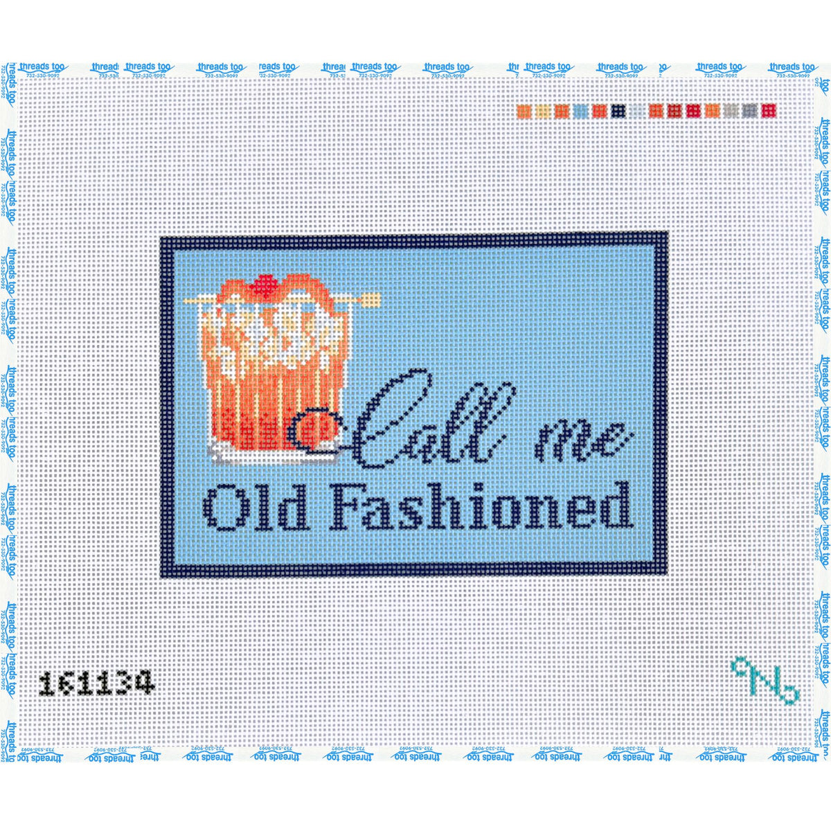 Call me Old Fashioned hand-painted needlepoint canvas by Needlepaint
