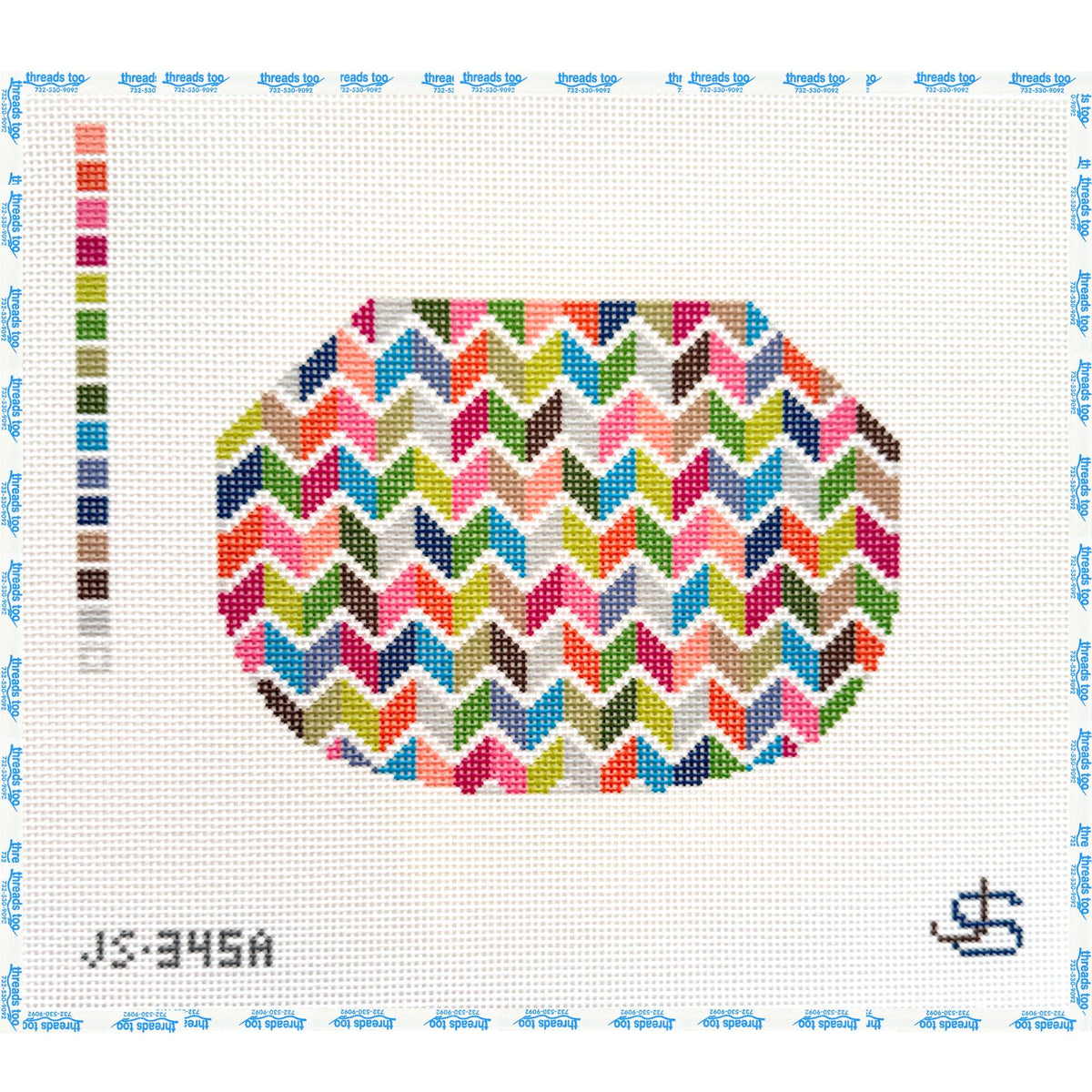 Chevron Kiss Lock Bag hand-painted needlepoint clutch canvas by Jeni Sandberg