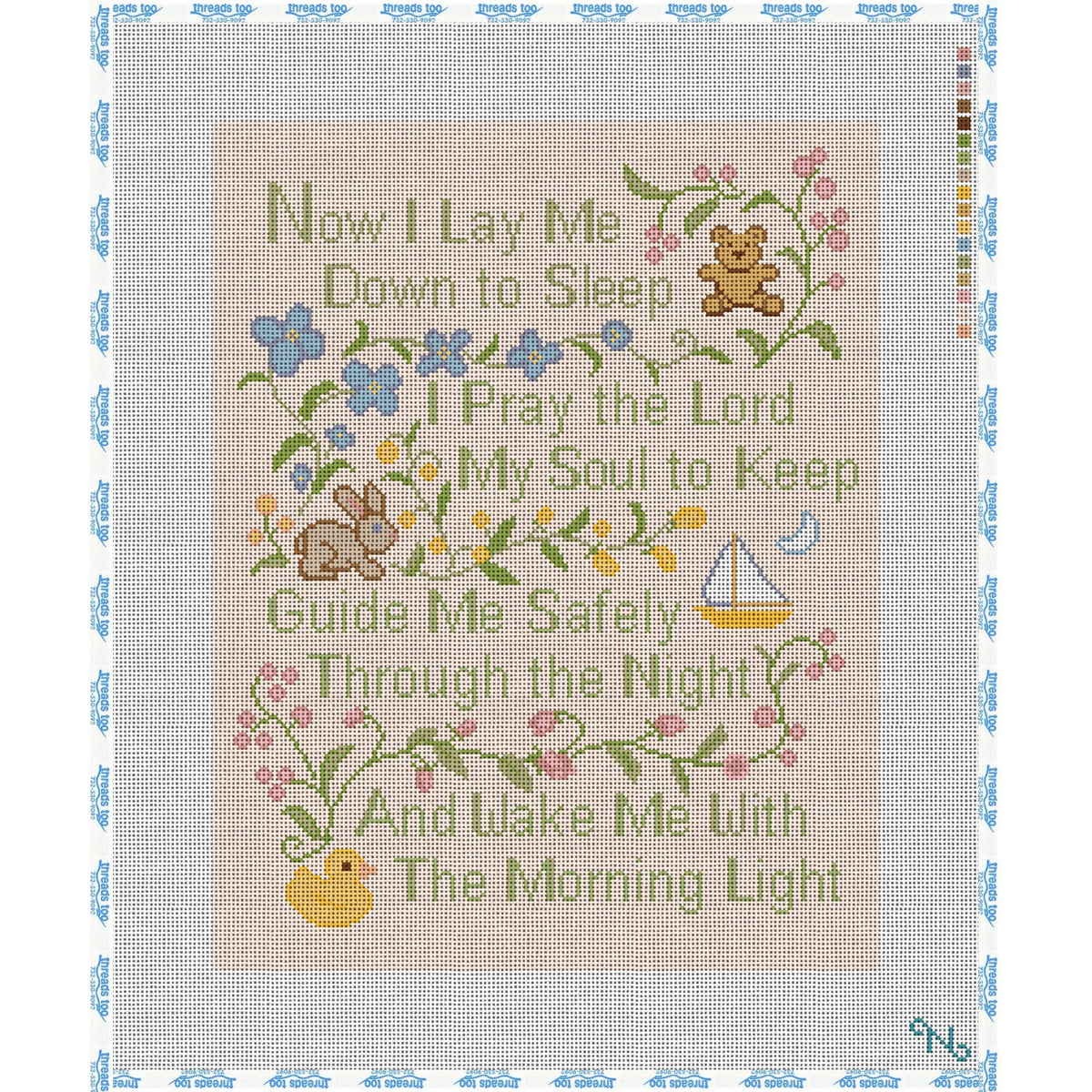 Classic Prayer hand-painted needlepoint canvas by Needlepaint