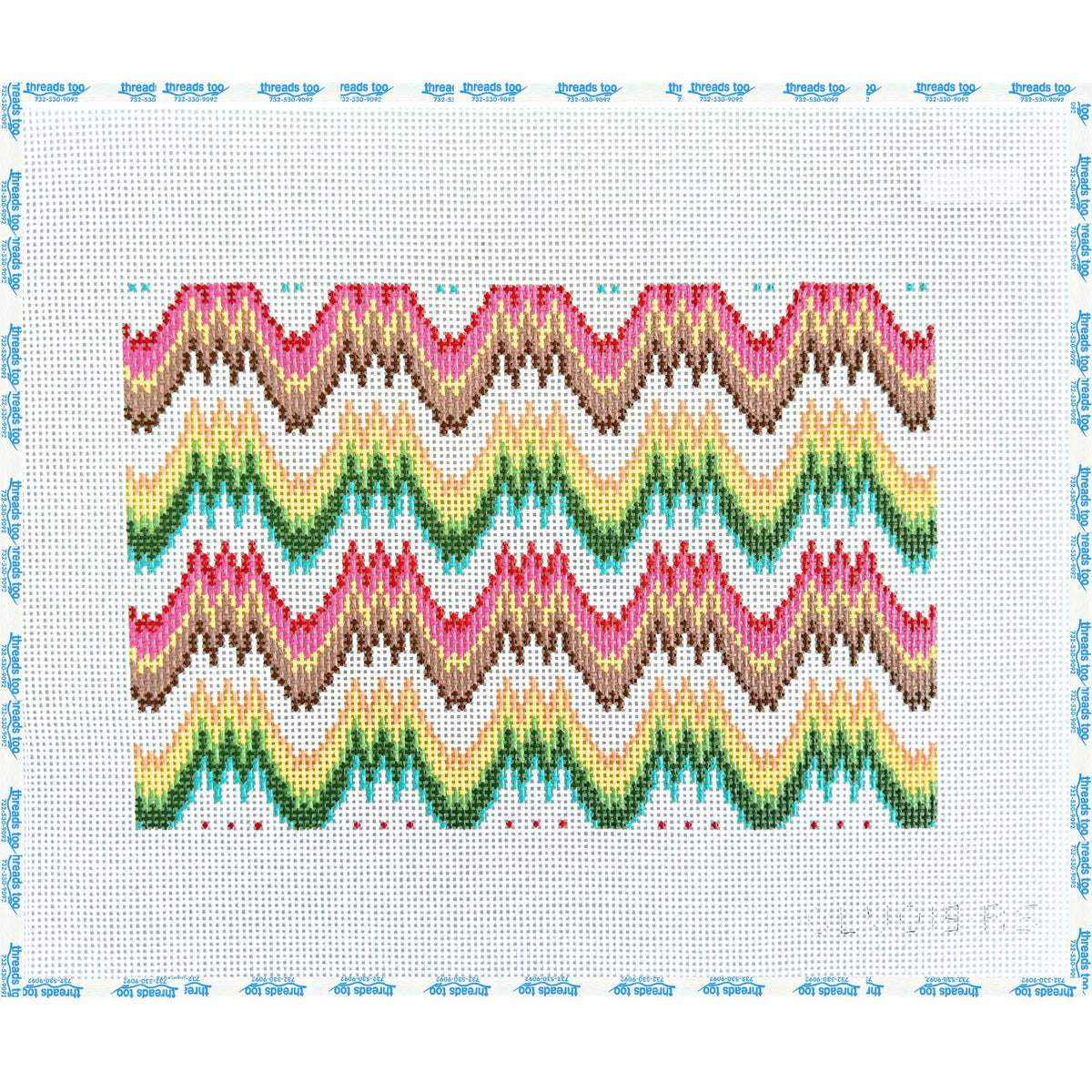 Flame Clutch hand-painted needlepoint canvas by C'ate La Vie