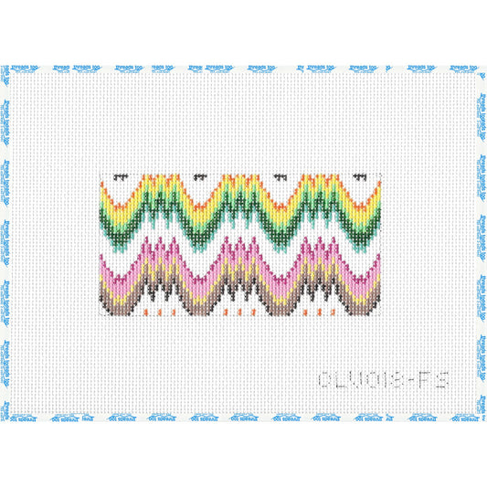 Flame Stitch Insert hand-painted needlepoint canvas by C'ate La Vie