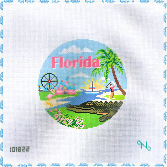 Florida Ornament hand-painted needlepoint canvas by needlepaint