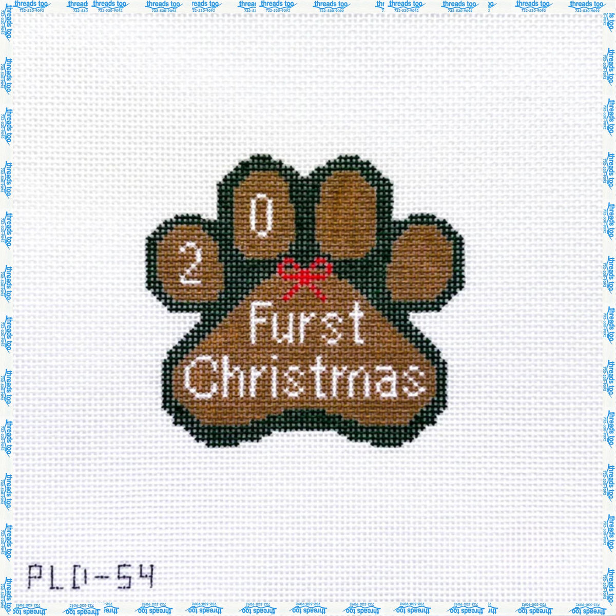 Furst Christmas hand-painted needlepoint ornament canvas by Penny Linn