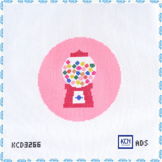Gumball Machine hand-painted needlepoint ornament canvas by KCN