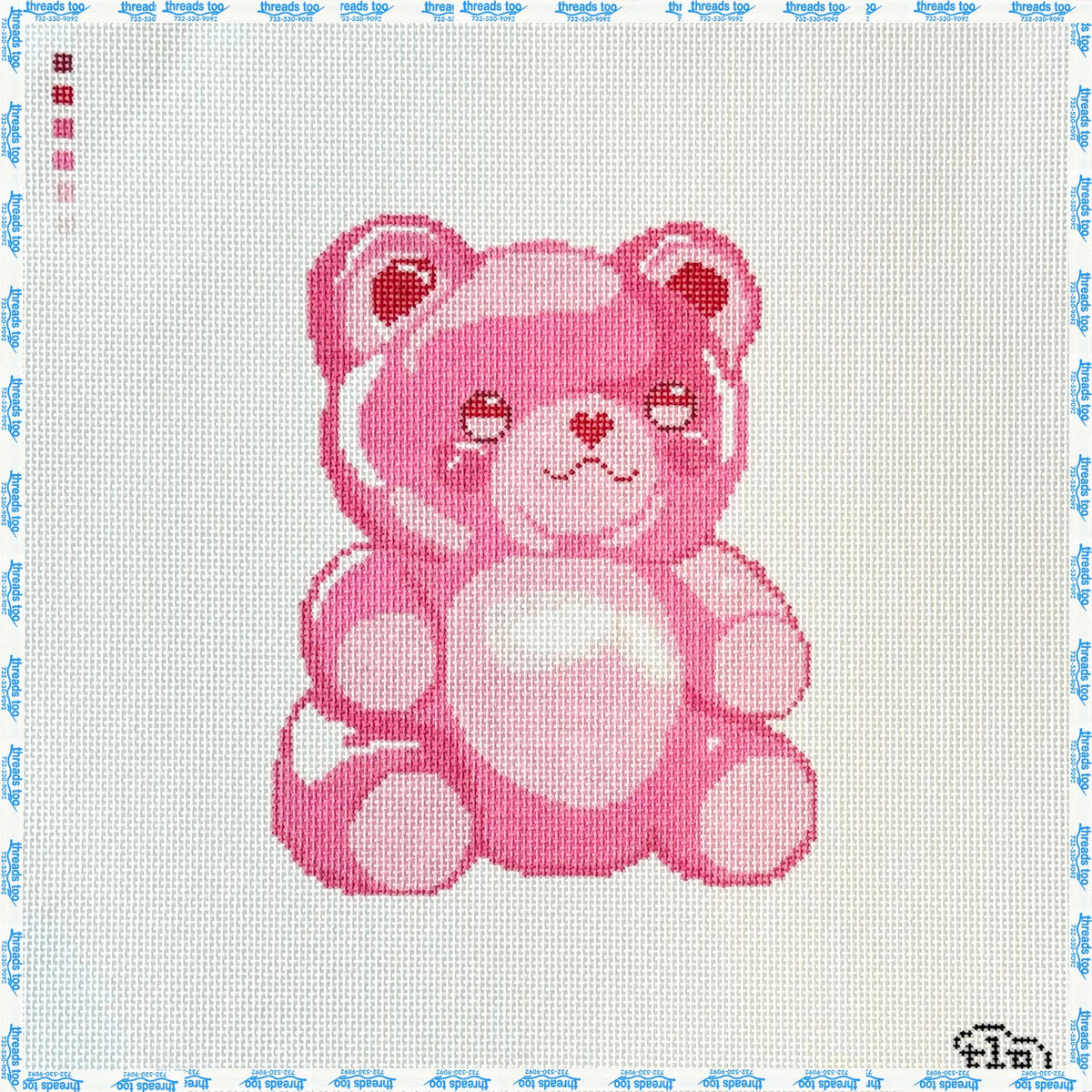 Gummy Bear (small) hand-painted needlepoint canvas by The Little Prick