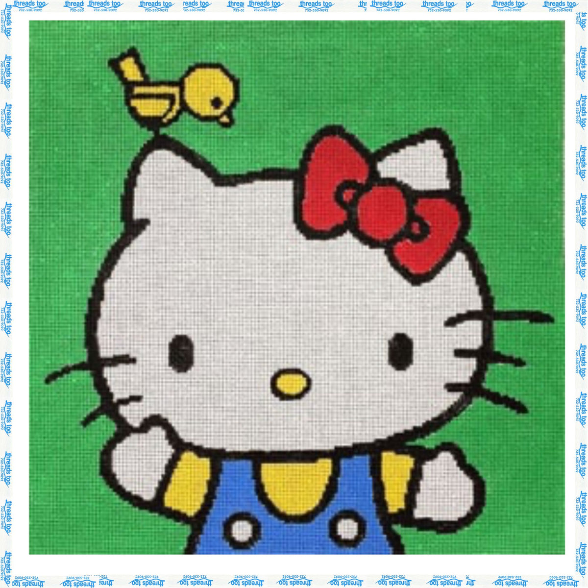 Happy Kitty hand-painted needlepoint canvas by Meredith Collection