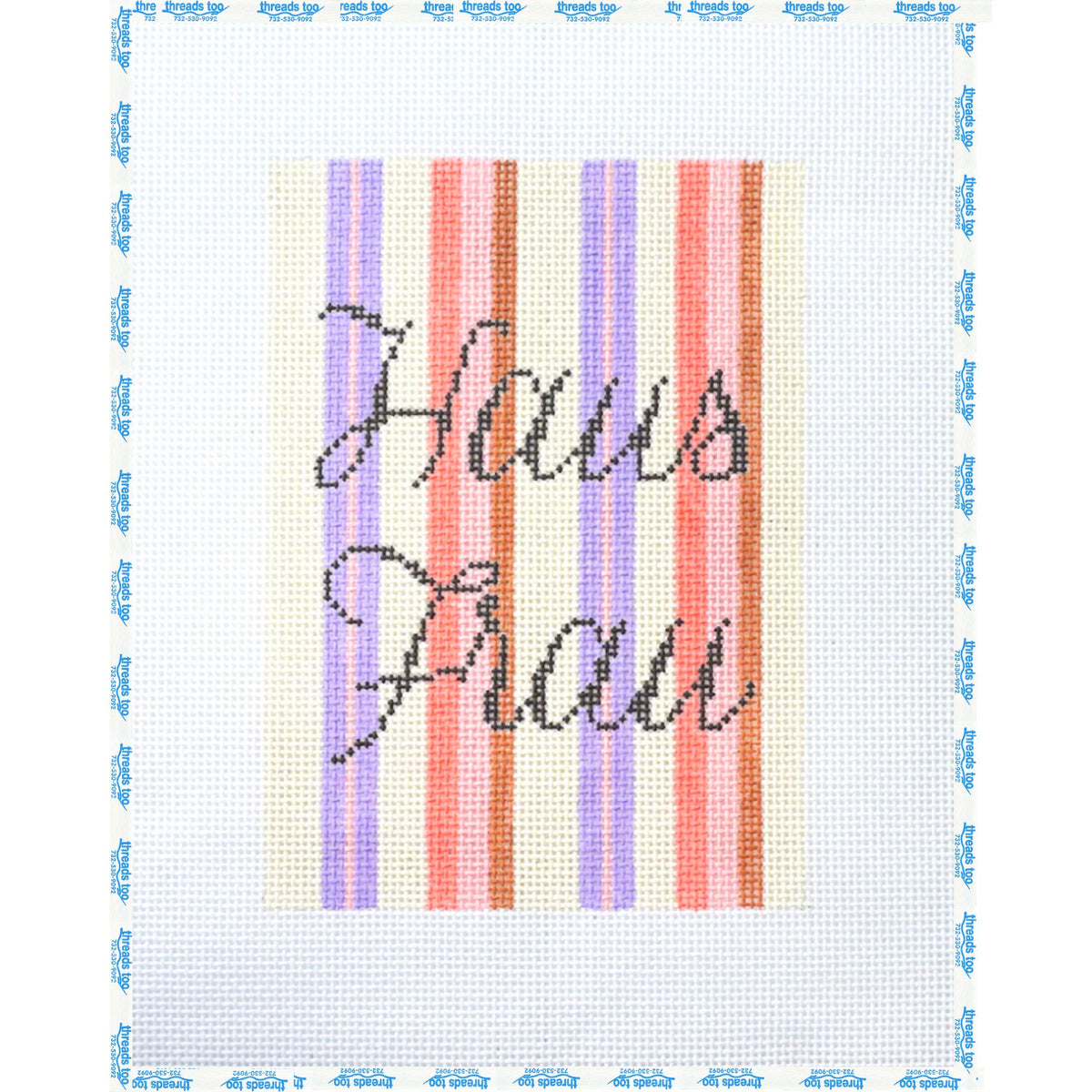 Haus Frau hand-painted needlepoint canvas by Petite Palm Stitchery