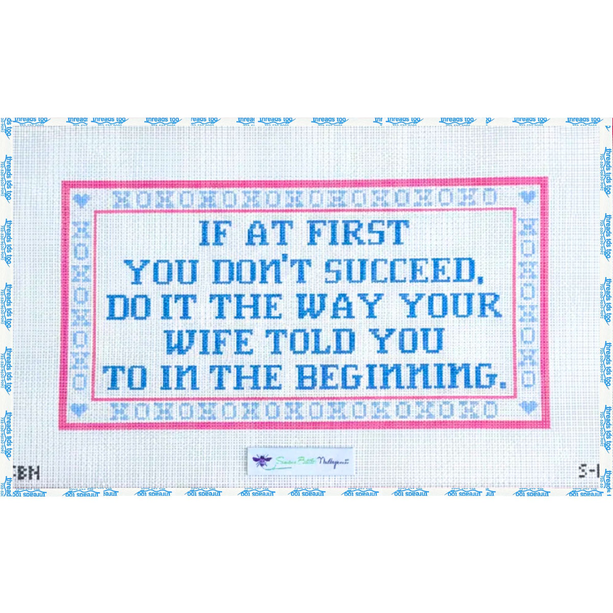 If At First You Don't Succeed.. hand-painted needlepoint canvas by Susan Battles