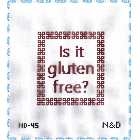 Is It Gluten Free? hand-painted needlepoint canvas by Nash & Daughters
