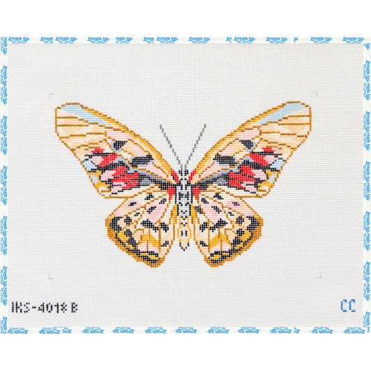 Large Butterfly Autumn hand-painted needlepoint canvas by Initial K