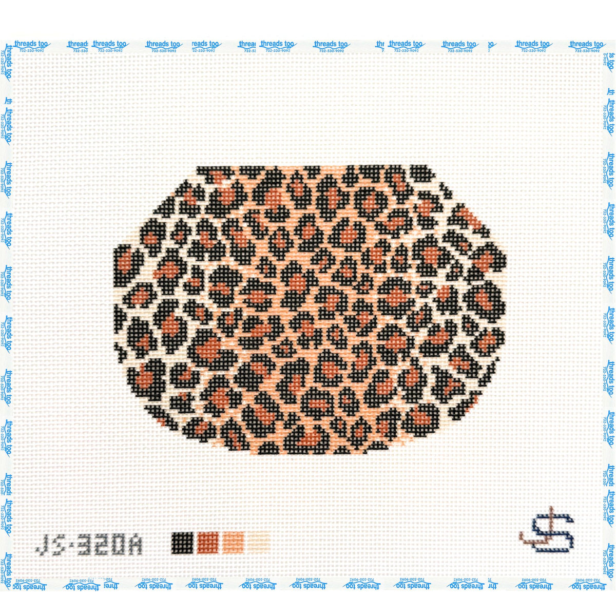 Leopard Kiss Lock Bag hand-painted needlepoint clutch canvas by Jeni Sandberg