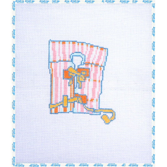Life Jacket hand-painted needlepoint ornament canvas by Petite Palm Stitchery