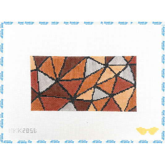 Metallic Geometric Insert hand-painted needlepoint eyeglass case canvas by Audra Stitches