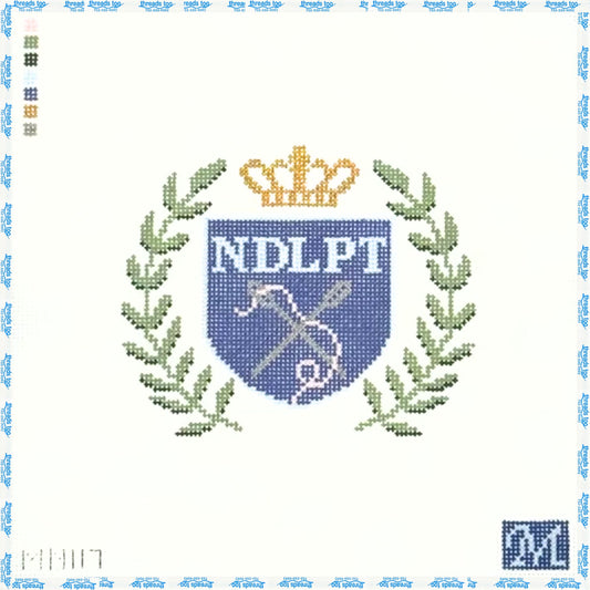 NDLPT Badge hand-painted needlepoint ornament canvas by Maura Nolan Designs