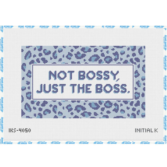 Not Bossy hand-painted needlepoint canvas by Initial K