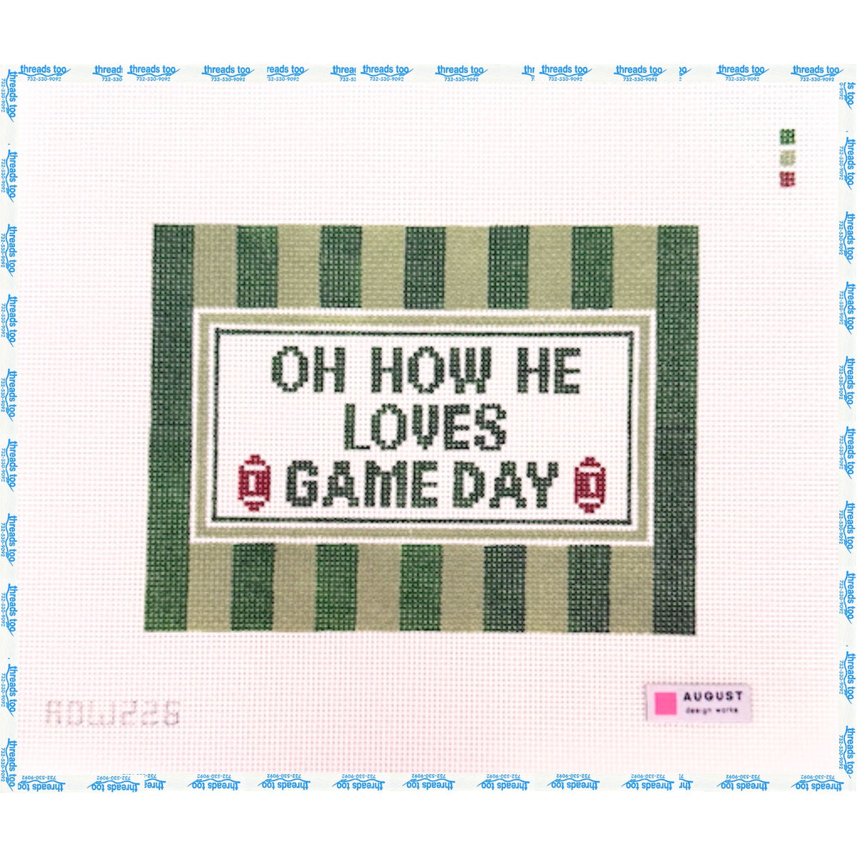 Oh How He Loves Game Day hand-painted needlepoint canvas by August Design Works
