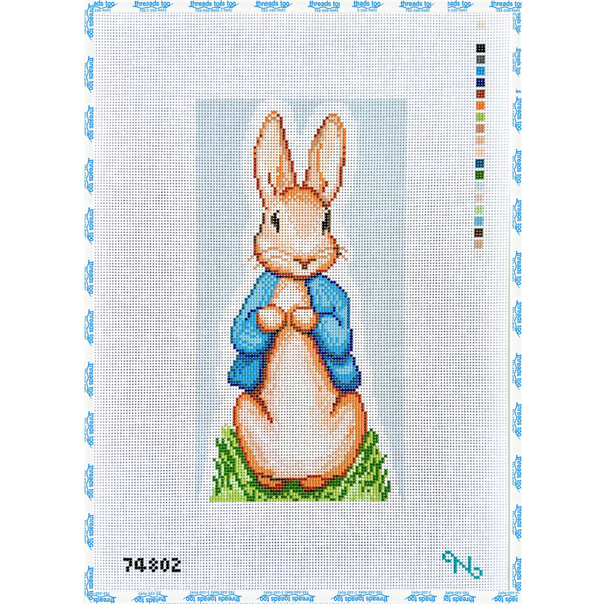 Rabbit Stand Up hand-painted needlepoint canvas by Needlepoint