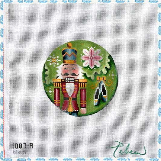 RW Nutcracker hand-painted needlepoint ornament canvas by Rebecca wood