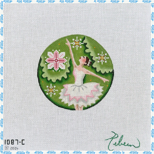 RW Sugar Plum Fairy hand-painted needlepoint ornament canvas by Rebecca Wood