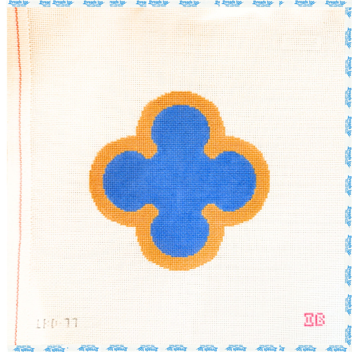 Saphire Albambra hand-painted needlepoint ornament canvas by Independent Belle