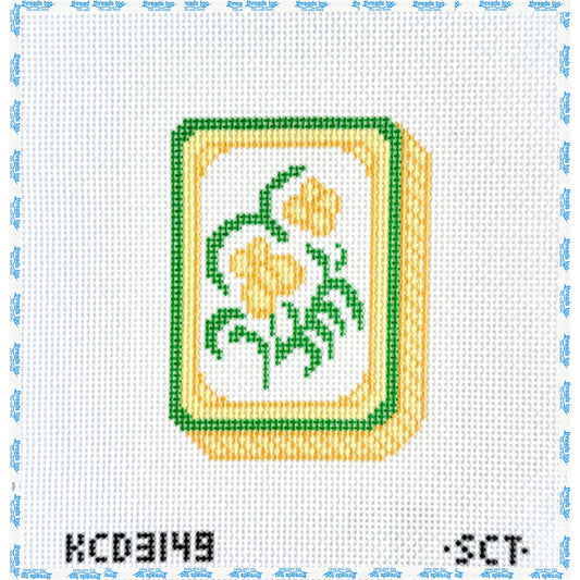 Yellow Mahjong Flower Tile