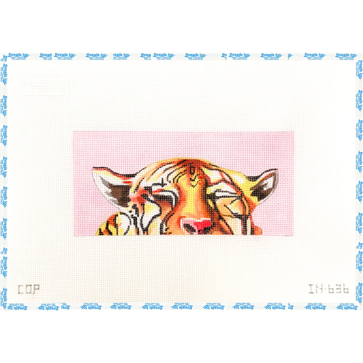 Sleeping Tiger Insert hand-painted needlepoint canvas by Colors of Praise