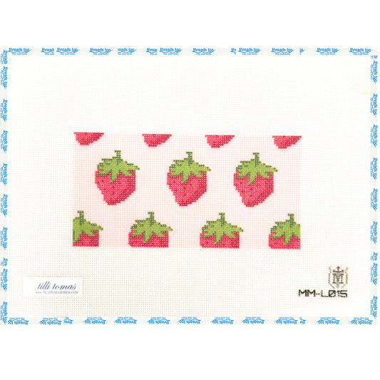 Strawberry Insert hand-painted needlepoint canvas by Tilli Tomas