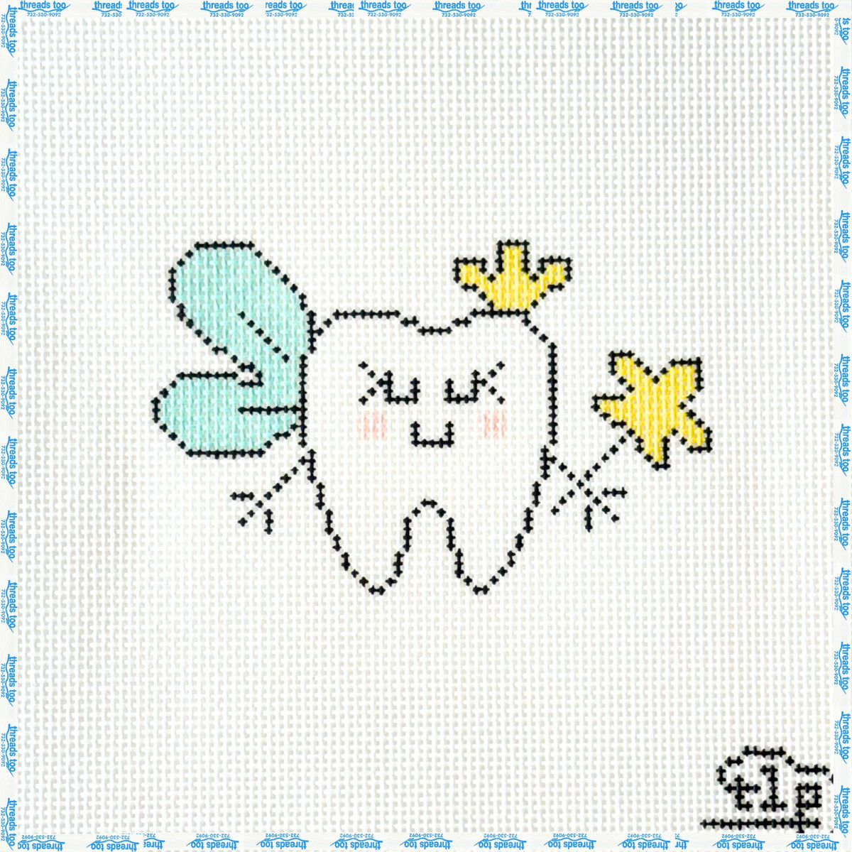 Tooth Fairy hand-painted needlepoint canvas by The Little Prick