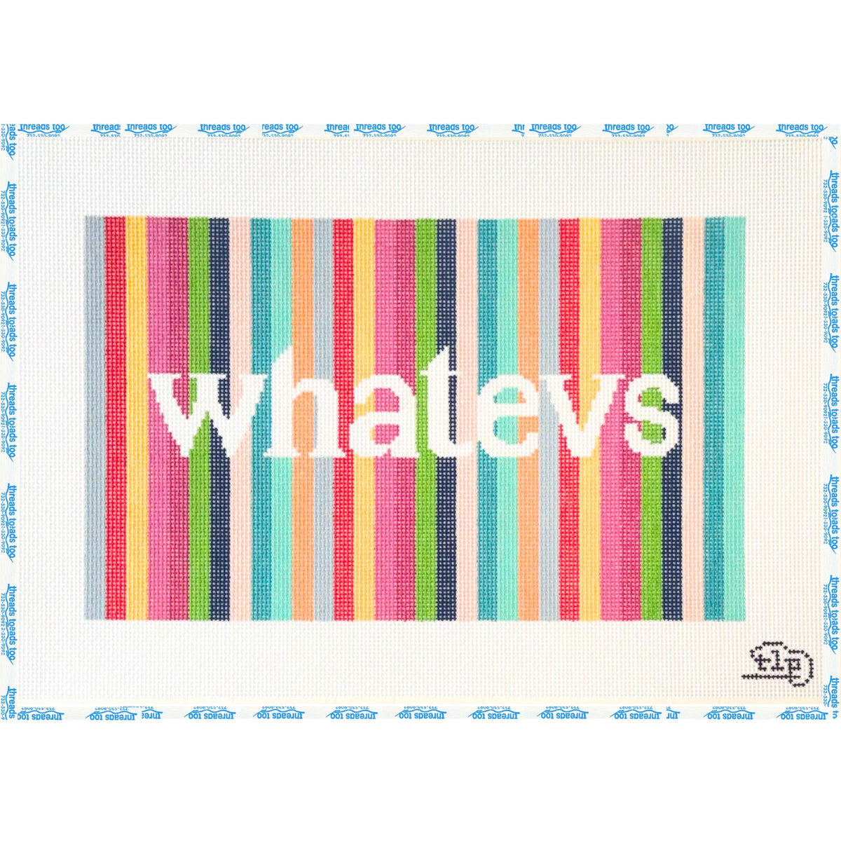 Whatevs hand-painted needlepoint canvas by The Little Prick