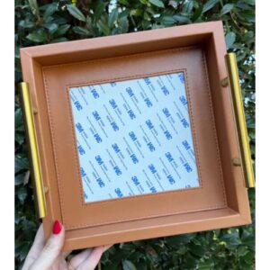 Threaded & Tipsy - Square Leather Self-Finishing Tray Tan