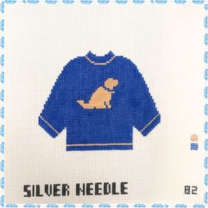 Blue Sweater with Yellow Lab